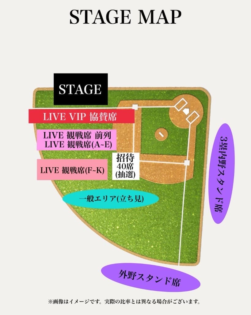LUMINA SKY LIVE FES のステージ・観覧ゾーン配置の STAGE MAP（見取り図）